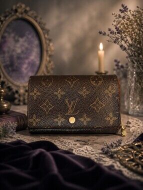 Louis Vuitton Monogram Tresor Wallet Authentic Vintage Brown Canvas France